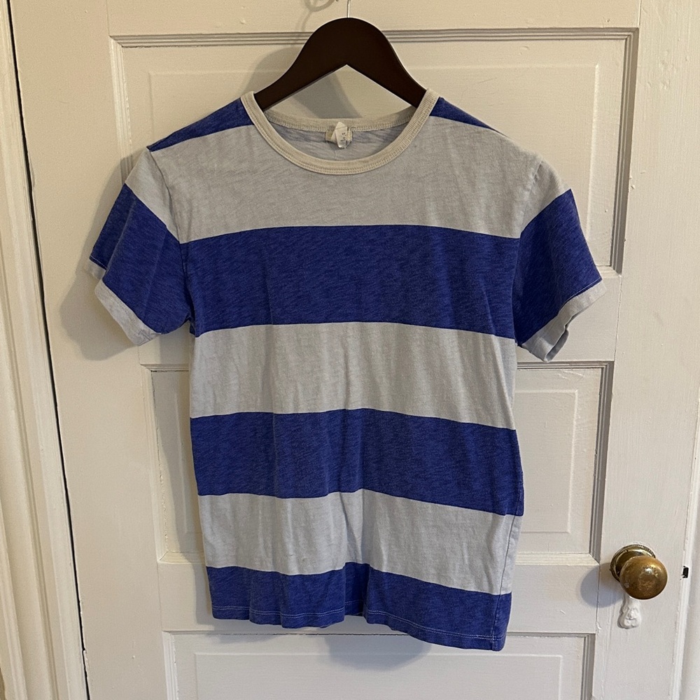 J. Crew Blue and White Striped Kids Tee